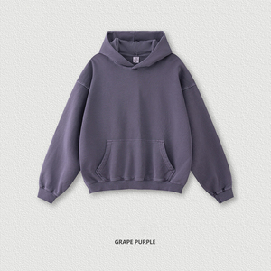 Sweat à capuche unisexe noir épais de haute qualité, 350 g/m², coupe oversize, avec poche, logo personnalisé, vierge, respectueux de l'environnement, pour fabricants - Product Image 5