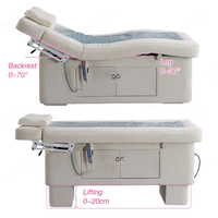 Vente chaude grand lit de massage fixe de moxibustion réglable manuellement gris soins du visage salon de beauté lit de beauté