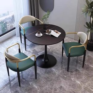 Fauteuil moderne capitonné en <span class=keywords><strong>cuir</strong></span> et acier inoxydable pour salle à manger, maison et hôtel, pour cuisine, salon et restaurant, zones PC - Product Image 6