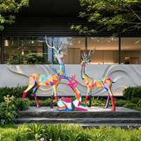 Sculpture de cerf grandeur nature en fibre de verre Quncan, statue d'élanch en résine pour la décoration extérieure des parcs, des places publiques et des paysages commerciaux