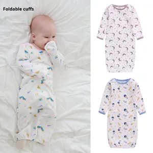 Saco de Dormir para Bebé de Primavera/Otoño, Manga Larga, Algodón Puro, Diseño de Oso, Manta Anti-patadas para Recién Nacidos, Anti-arañazos para la Cara - Product Image 2