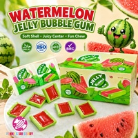 Chewing-gum en gros personnalisé saveur pastèque, bonbons gélifiés fruités en sandwich pour enfants