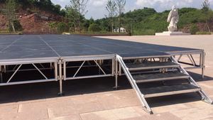 Chuyên nghiệp nhôm Modular Non-Slip bề mặt vuông bục Brace giai đoạn trong nhà ngoài trời - Product Image 6