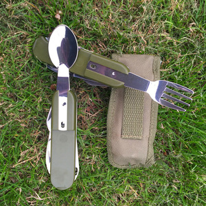 <span class=keywords><strong>Set</strong></span> di posate pieghevoli portatili a tre pezzi (coltello, forchetta, cucchiaio) multifunzionale per esterni e campeggio - Product Image 6