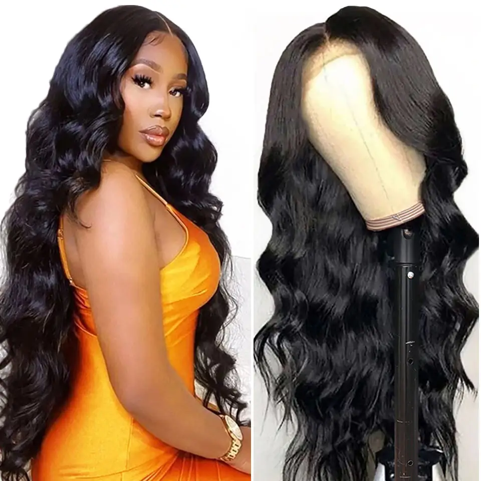 Perruque Lace Frontal Wig 13x6 HD cheveux humains bruts perruques Lace Front Full 200 250 densité perruque brésilienne de cheveux humains Body Wave