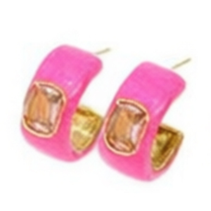 Orecchini in acciaio inossidabile Acero con strass, orecchini pendenti alla moda per donna, set di 12 paia di orecchini a lobo colorati. - Product Image 6