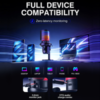 Micro-cravate sans fil professionnel 115 dB SPL avec double réduction de bruit IA, équipement pour créateurs de contenu, USB RGB