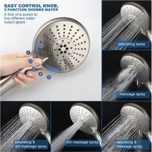 Juego de ducha de cinco funciones de estilo americano especialmente diseñado para uso doméstico, cabezal de ducha presurizado para baño. - Product Image 4