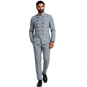 Costume formel homme Premium WARPRO INDUSTRY gris clair à col cranté, 2 pièces, anti-plis, veste à simple boutonnage assortie - Product Image 1