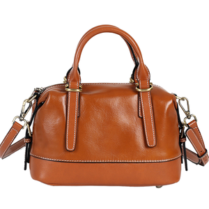 2025 Premium Genuine Leather Women's Boston <b>Handbag</b> Luxury Crossbody Shoulder Bag Zipper <b>Tassel</b> Polyester for Business Travel - Product Image 4