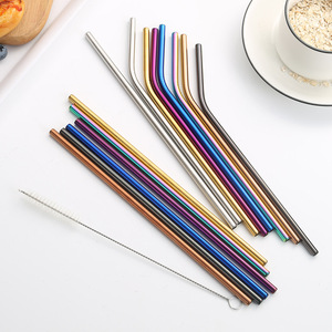 304 <b>stainless</b> <b>steel</b> <b>straw</b> metal set creative color cold drink <b>straw</b> - Product Image 3