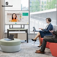 SpaceUnited - Zone de collaboration de bureau moderne - Borne multimédia mobile tout acier pour brainstorming