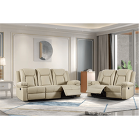 SANS 3+2+1 Modernes 7-Sitzer Leder Manuelles Verstellbares Drehbares Modulares Sofa-Set für Wohnzimmermöbel
