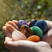 Vente en gros de pierre naturelle d'agate en forme de cœur pierre de savon ovale en cristal avec poignée pierre de compression chaude d'énergie SPA pour cadeaux