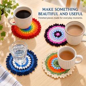 Kit de fleurs au crochet DIY complet avec fil, crochet et instructions – Ensemble créatif pour débutants et adultes : tulipes, roses, plantes – Loisirs créatifs - Product Image 3