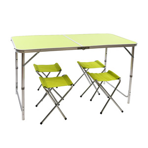 Tavolo da Pranzo Pieghevole Moderno e Minimalista, Tavolo Portatile <span class=keywords><strong>per</strong></span> Mercato Notturno, Campeggio e Attività all'Aperto, Tavolo e Sedie in Lega di Alluminio - Product Image 1