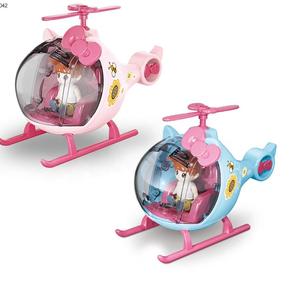 Nuevo precio barato juego de simulación pequeño piloto plástico dibujos animados Mini helicóptero deslizante muñeca <span class=keywords><strong>para</strong></span> niños - Product Image 5