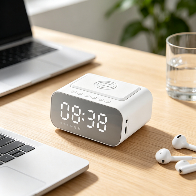 Bluetooth Speaker Music Player Portable Speaker Classical 15W 10W Wireless Charger Large Volume Alarm Clock Portable Speaker