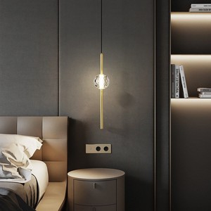 โคมไฟห้อยข้างเตียงสไตล์มินิมอลสมัยใหม่ แสงวอร์มไวท์ LED ขั้ว E14 หัวเดียว สายยาว คริสตัล ตกแต่งบ้าน - Product Image 4