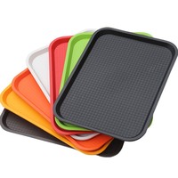 Modern Design Eco-Friendly Plastic Restaurant Food Tray Rectangular PP <strong>Dish</strong> Tray for Canteen Party Serving Thickened Food Plate