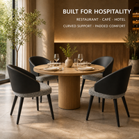 Fauteuil de salle à manger classique avec dossier en forme de baignoire, assise rembourrée en mousse moulée, pieds en bois de frêne massif, pour restaurant, hôtel, salle de banquet