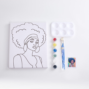Kit de Pintura por Números de Diseño Nuevo, Retrato de Mujer Africana de 20x25 cm, Pintura por Números Enmarcada Hecha a Mano para Principiantes - Product Image 3