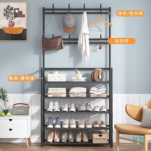 Zapatero de varias capas Yuuyo con ganchos para abrigos, organizador de almacenamiento vertical para uso en el hogar o dormitorio - Product Image 4