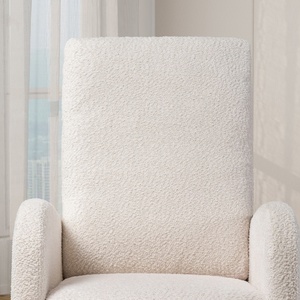 Sillón Individual de Terciopelo Blanco con Reposapiés, Sofá Reclinable Acolchado para Sala de Estar o Apartamento, de una Sola Pieza - Product Image 4