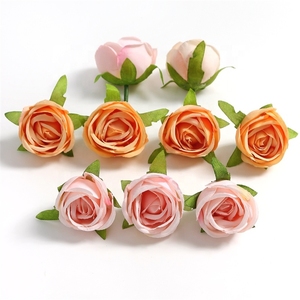 <span class=keywords><strong>Flores</strong></span> Artificiales Pequeñas y Económicas de 4CM con Hojas, Decoración para el Hogar, Rosas de Tela de Seda para Manualidades - Product Image 4