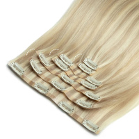 Extensions de cheveux bouclés invisibles à clipser, blondes, ombrées, sans couture, en fibre haute température de qualité supérieure, de notre propre marque