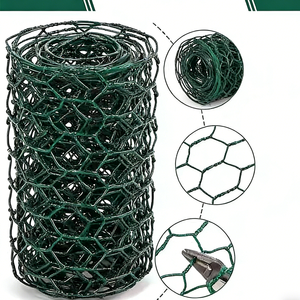 Clôture de ferme en maille hexagonale tissée enduite de PVC, verte, résistante aux UV, pour volailles, flexible, non toxique, rouleau de 1,2 m x 30 m - Product Image 2