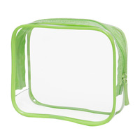 Sac de toilette transparent personnalisé avec logo, prix d'usine, sac cosmétique portable, trousse de toilette de voyage, sac en PVC avec fermeture éclair