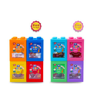 مكعبات بناء رباعية الأبعاد للأطفال، حلوى جيلاتينية بنكهة الفواكه 35 جرام، لعبة تعليمية متعددة الألوان، علبة هدايا مع زينة مغلفة - Product Image 4