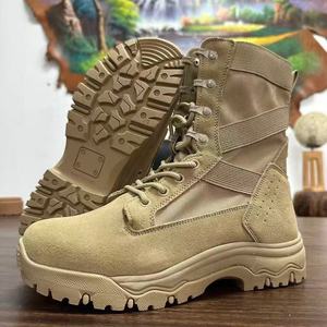 รองเท้าเดินป่าผู้ชาย สีกากีเข้ม หุ้มข้อสูง ระบายอากาศได้ดี กันลื่น น้ำหนักเบา เหมาะสำหรับเดินป่า ฝึกซ้อมต่อสู้ พื้นรองเท้านุ่ม - Product Image 3