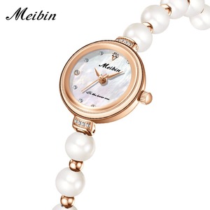 <span class=keywords><strong>Reloj</strong></span> MEIBIN 1800, Nuevo, de Marca, Ligero, Lujoso, Estilo Versátil, <span class=keywords><strong>Reloj</strong></span> de Cuarzo Apilado para Mujer con Perla y Piedra Natural, con Brazalete - Product Image 2
