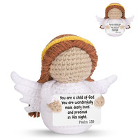 Figura Decorativa Tejida a Mano de Ángel Enano, Adorable y con Energía Positiva, Producto Terminado con Tarjeta de Regalo, Éxito de Ventas Transfronterizo