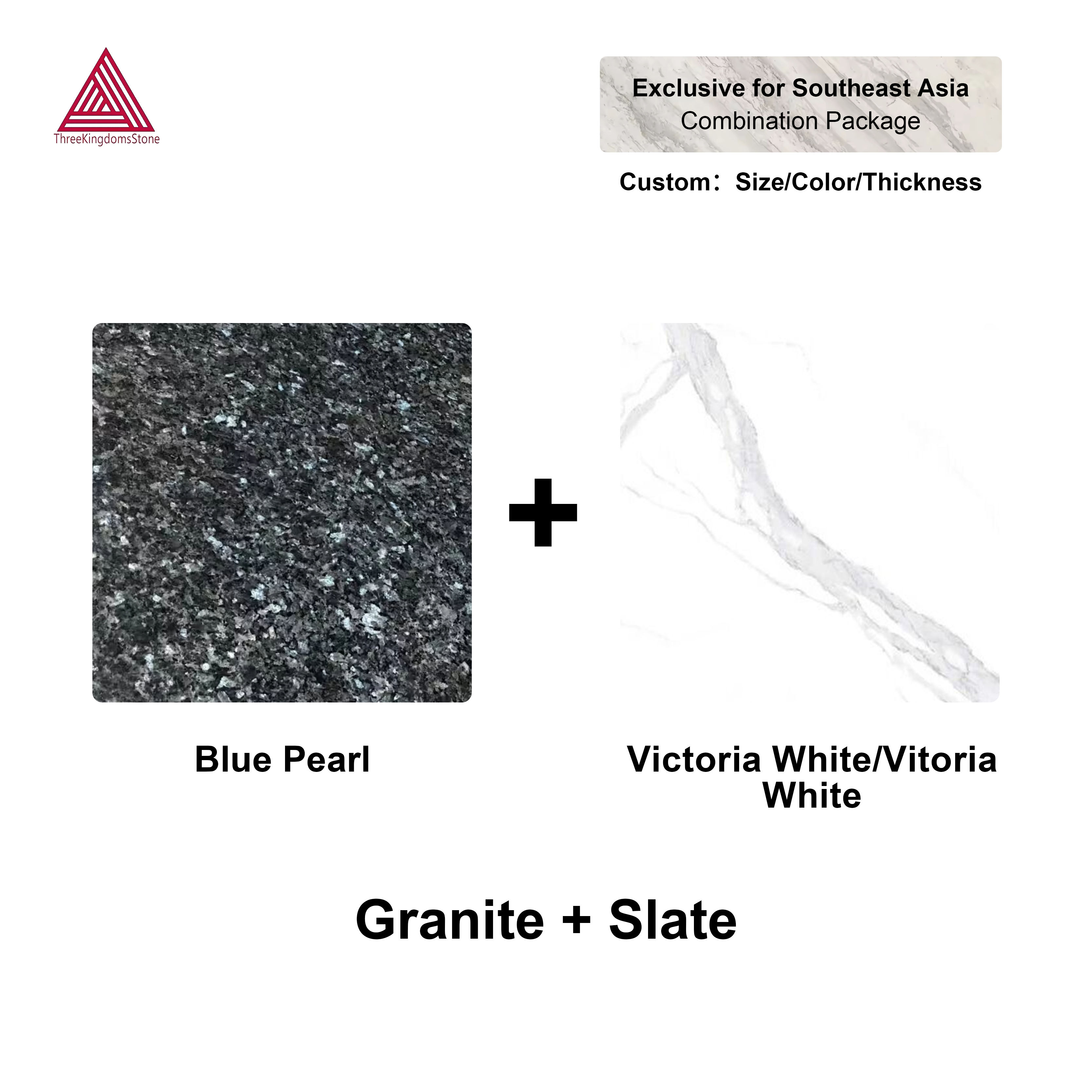 Perle Bleue + Blanc Victoria/Blanc Victoria
