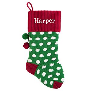 Chaussettes <span class=keywords><strong>de</strong></span> Noël tricotées vertes et rouges à motif <span class=keywords><strong>de</strong></span> rayures simples personnalisées - Product Image 4