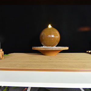 Fontaine en acier corten, moderne et écologique, avec LED, pour <span class=keywords><strong>jardin</strong></span> extérieur, cour et fête. - Product Image 2