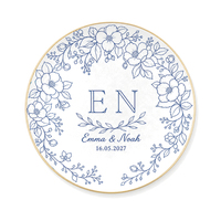 Plateau à bagues personnalisé avec le nom des mariés, plateau à bagues personnalisé pour mariage, plateau à bagues à bord doré pour la table de maquillage de la mariée
