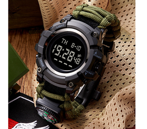 DFS11 Nouvelle montre numérique à boussole, chronographe, multifonction, LED, pour étudiants, sports de plein air, camouflage, mode, montre électronique pour hommes - Product Image 5