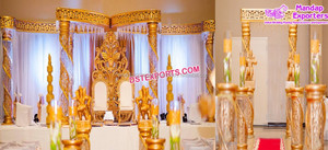 Mandap de mariage hindou Paon Doré FIJI, Dernier modèle de Mandap de mariage Paon Doré, Magnifique Mandap de mariage en fibre design Australie - Product Image 4