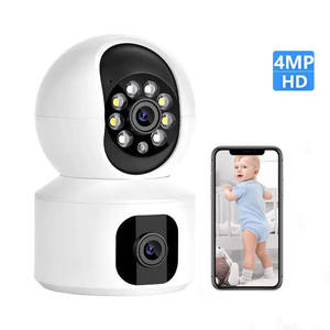 Caméra WiFi 3MP <span class=keywords><strong>avec</strong></span> double écran, moniteur pour bébé, vision nocturne, caméra IP de sécurité PTZ intérieure, CCTV <span class=keywords><strong>avec</strong></span> sirène intégrée, audio bidirectionnel - Product Image 1