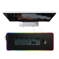 Grand tapis de souris de jeu RGB multifonction 800x300mm 3 ports USB (rechargeable) antidérapant en caoutchouc avec haut-parleur Stock CE