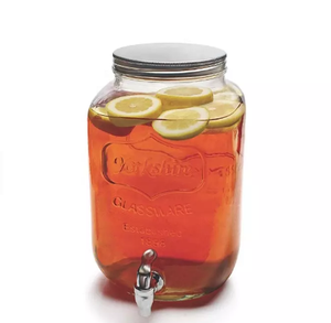 Distributeur <span class=keywords><strong>de</strong></span> boissons en verre vide, pot Mason 4L avec couvercle en métal, verrerie <span class=keywords><strong>de</strong></span> 1 Gallon pour jus, bière, vin, liqueur, Kombucha, poinçon glacé - Product Image 1