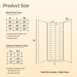 Panel de Ducha de Mármol Cultivado Antimoho Wiselink Vertical Interval para Baño - Product Image 6