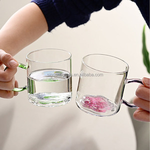 ถ้วยแก้วบอโรซิลิเกตทรงสูงน่ารักขนาด300มล. ถ้วยน้ำดื่มทำจากแก้วทรายไหลลื่นดีไซน์ใหม่ - Product Image 5