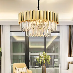 Nórdicos libremente ajustable de oro de cristal de arte creativo hotel restaurante Sala colgante de cristal de luz moderna