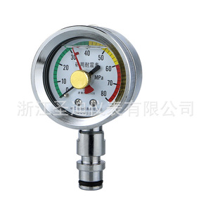 เกจวัดแรงดันสำหรับงานเหมือง BZY60 ขนาด 60 มม. 0-80mpa แบบเข็มคู่ ทนแรงกระแทก รองรับระบบไฮดรอลิก - Product Image 3