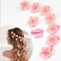 Jepit Rambut Plastik Motif Bunga Pink Bergaya Kartun, Laris Manis, Manis & Lucu, Aksesoris Rambut Fashion Wanita & Anak Perempuan
